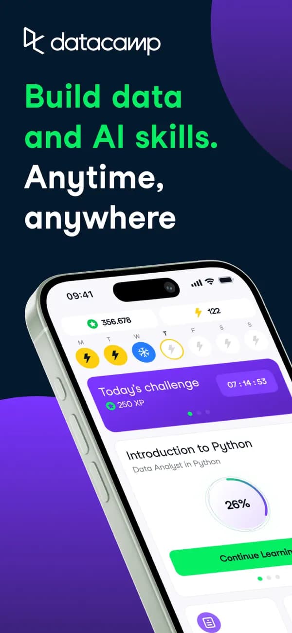 DataCamp: Learn Coding/Data/AI gallery 1