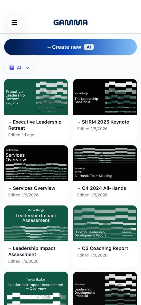 Gamma: AI Slides & Design gallery 2