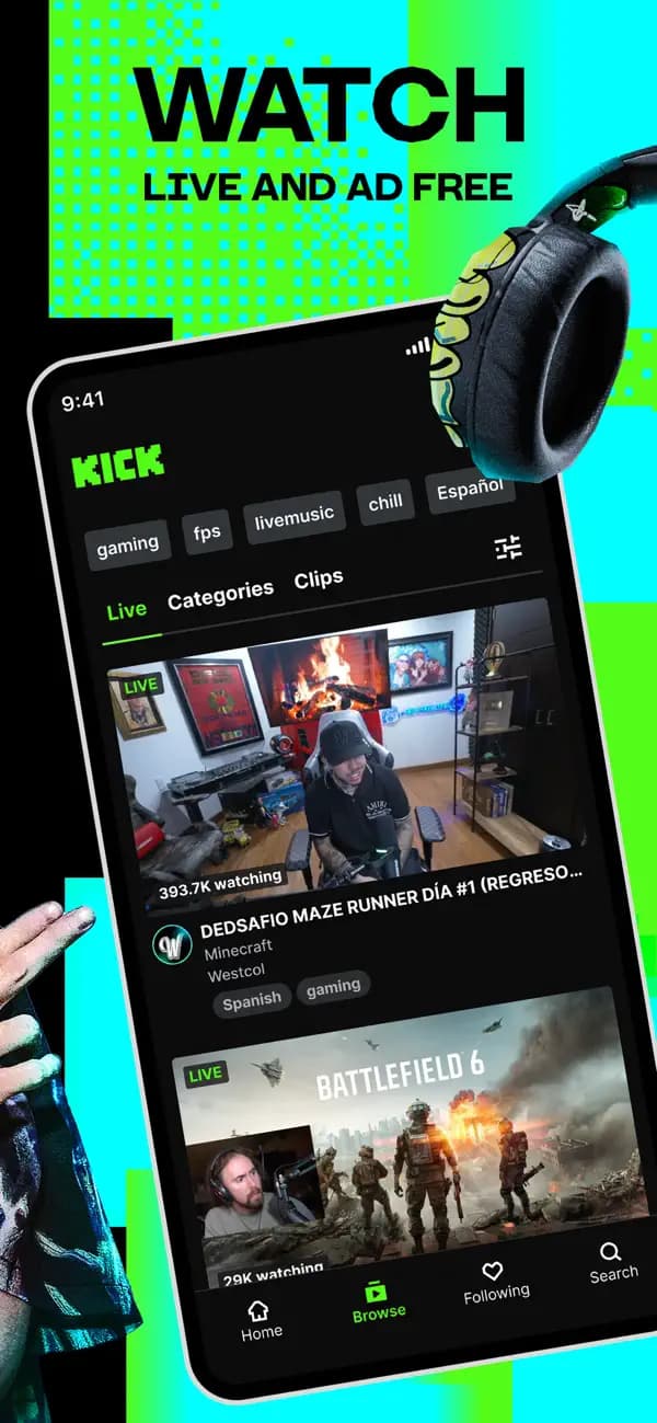 KICK - Live Streaming gallery 2